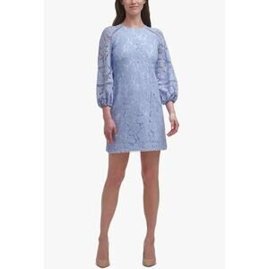 Vince Camuto Womens Lace T Body with Balloon Sleeve and Trim Details Sz 12